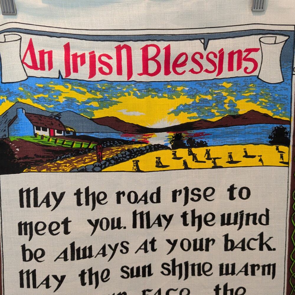 Ulster Weavers 100% Pure Irish Linen Dishcloth Irish Blessing Poem Traditional - Picture 2 of 7